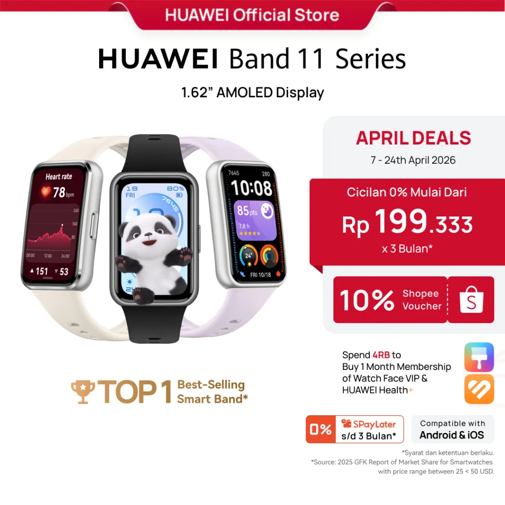 [TOP 1] HUAWEI Band 11 Series | 1.62”AMOLED Display | Enhanced Sleep Tracking | Heart Health Management | Smartwatch-like | Android & iOS