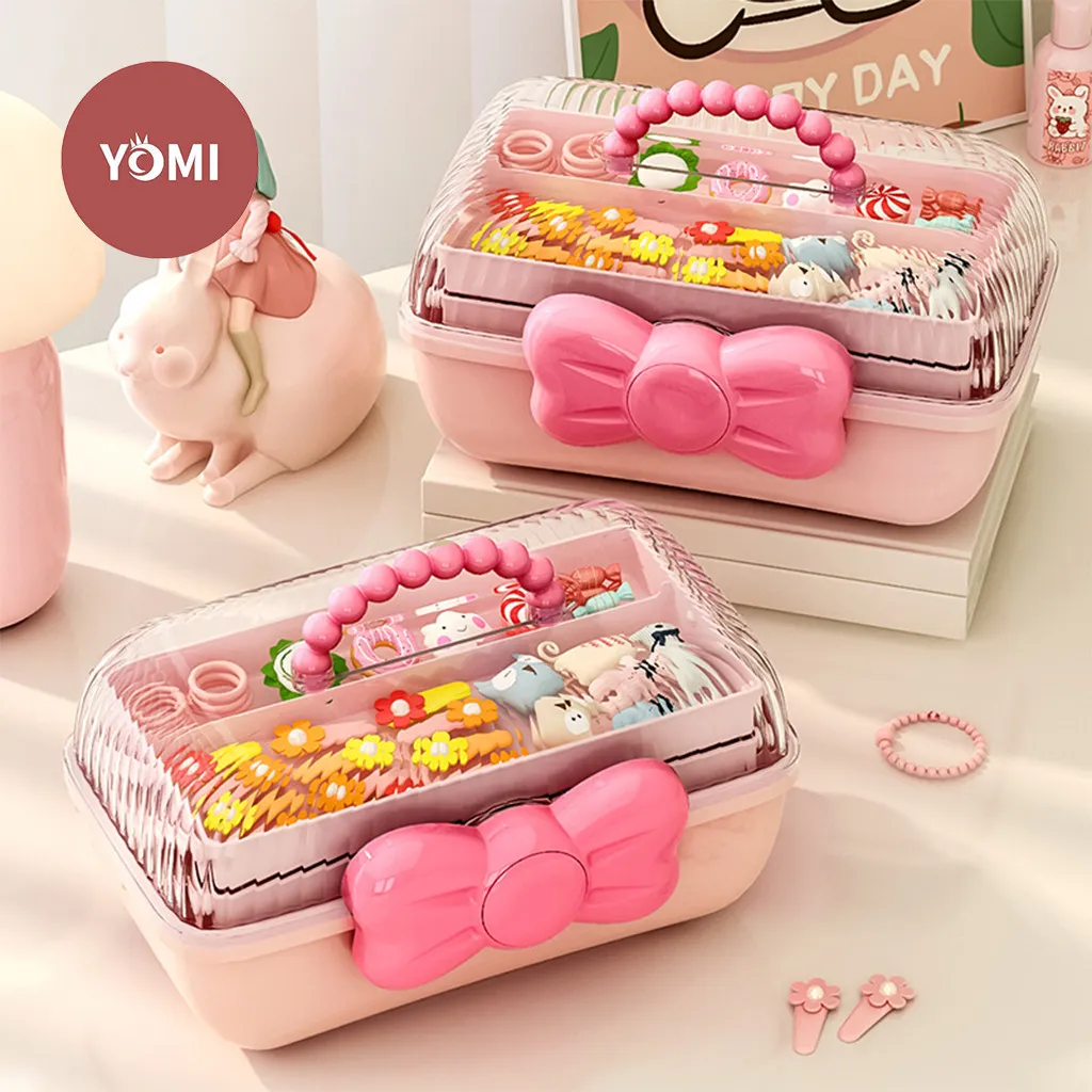 YOMI Kotak penyimpanan D55/ kotak Jepit Rambut Anak/Storage pita / Rak Make Up / Rak Kosmetik / Rak Organizer Kosmetik