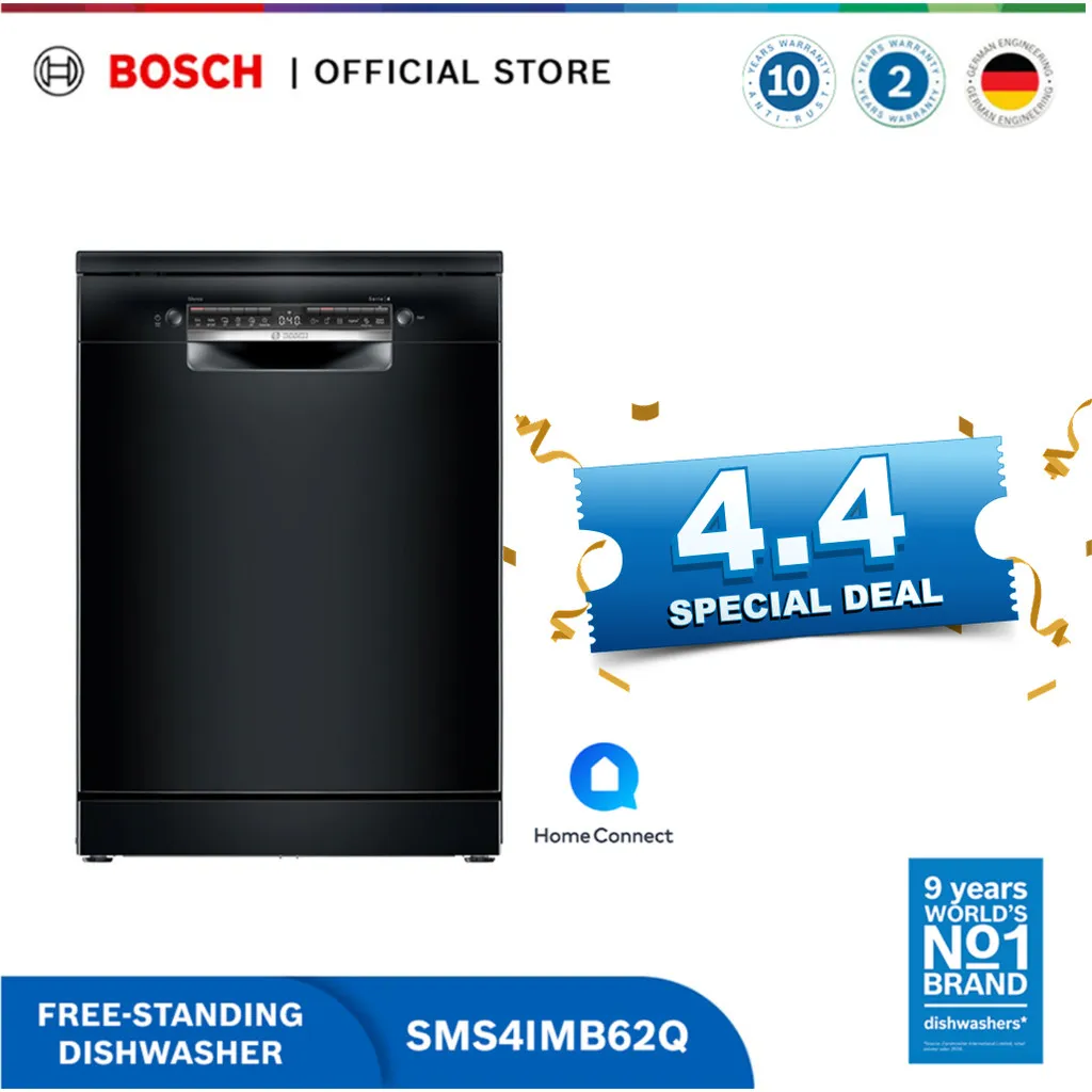Bosch SMS4IMB62Q Free-standing Dishwasher 60cm Series 4 Black
