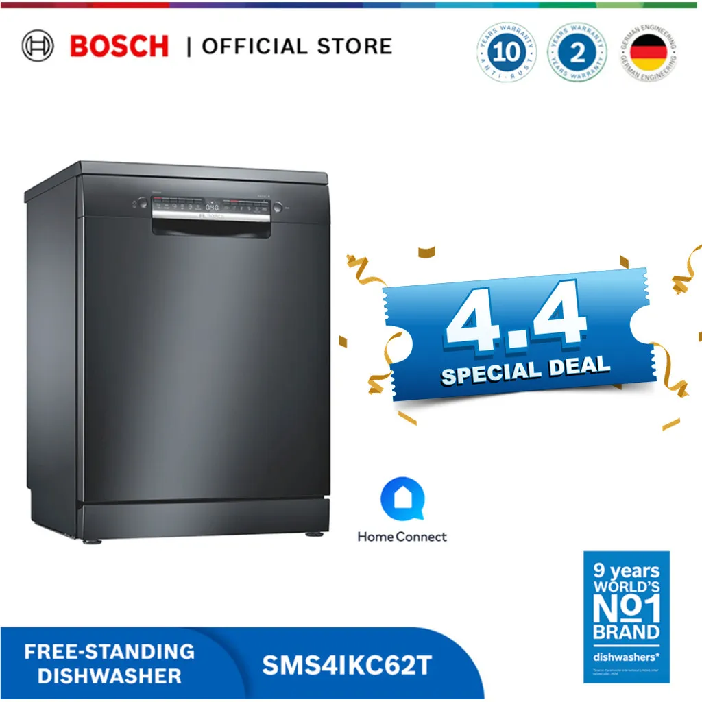 Bosch SMS4IKC62T Free Standing Dishwasher / Mesin Pencuci Piring 60cm Series 4
