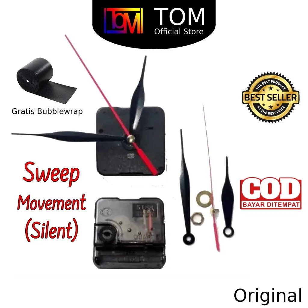 ORI Mesin Jam Dinding SWEEP ( SILENT ) / Tidak Bersuara [ PREMIUM QUALITY ]+