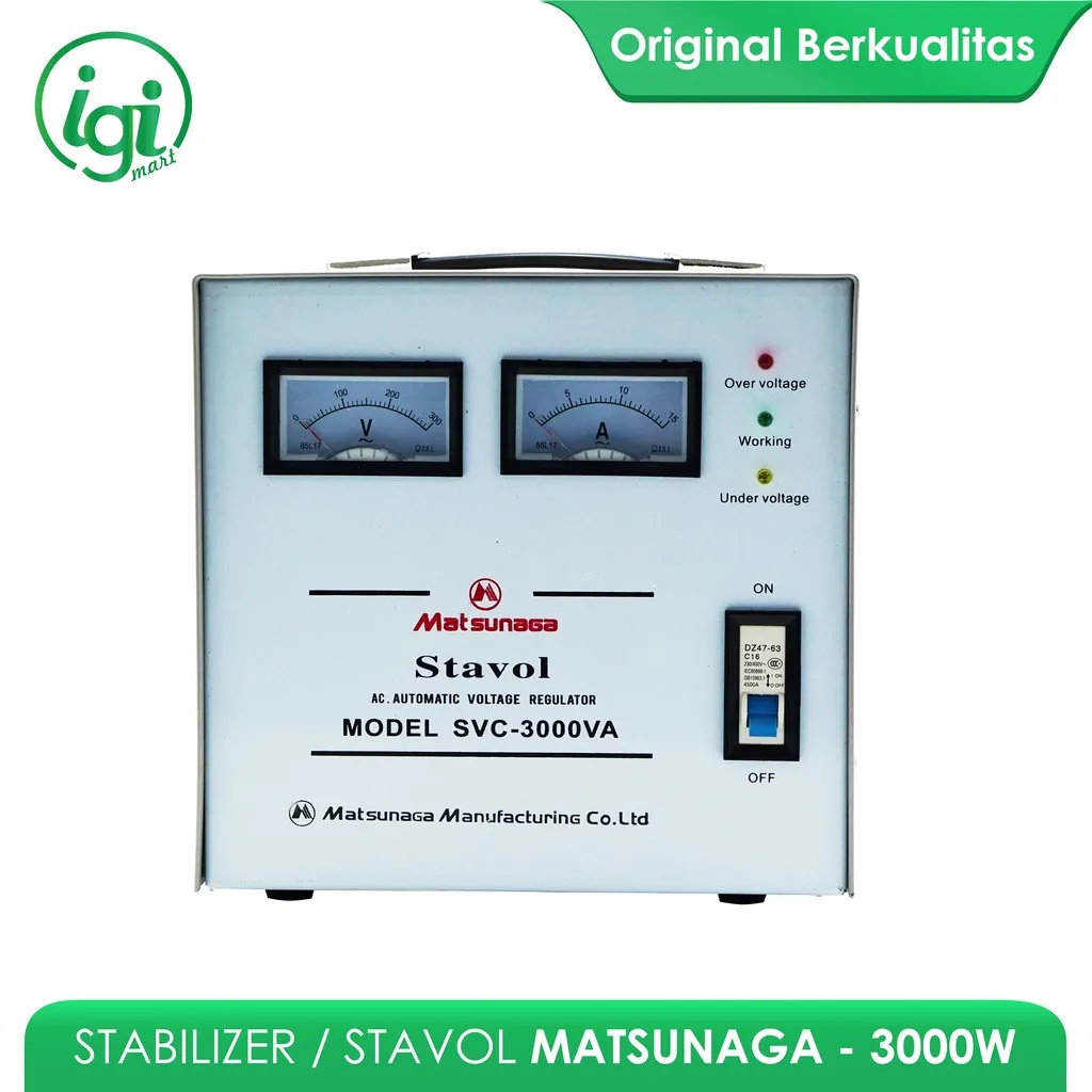 STABILIZER STAVOLT MATSUNAGA SVC-3000W VOLTAGE / STAVOLT MTS SVC 3000 WATT / STAVOL 3000 W