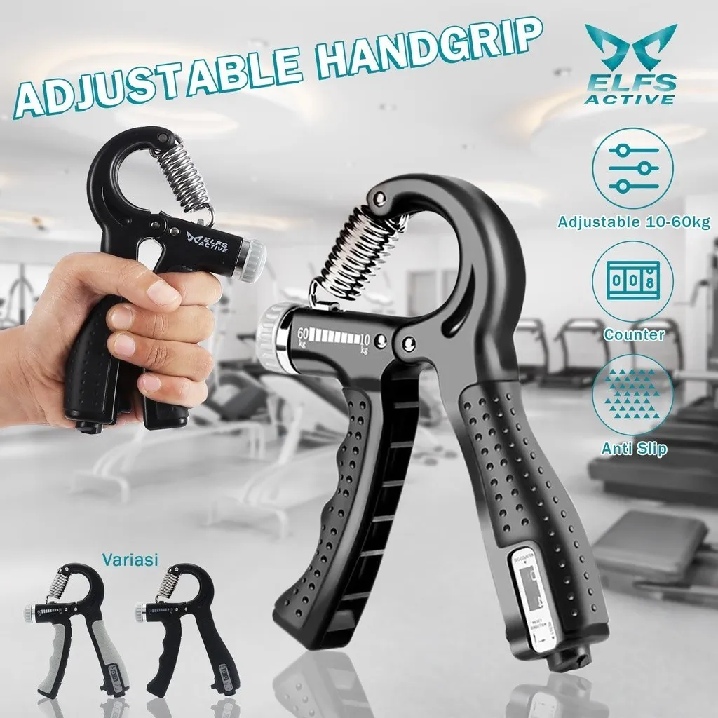 Elfs Active Adjustable Hand Grip Counter 10-60 KG Gripper Training