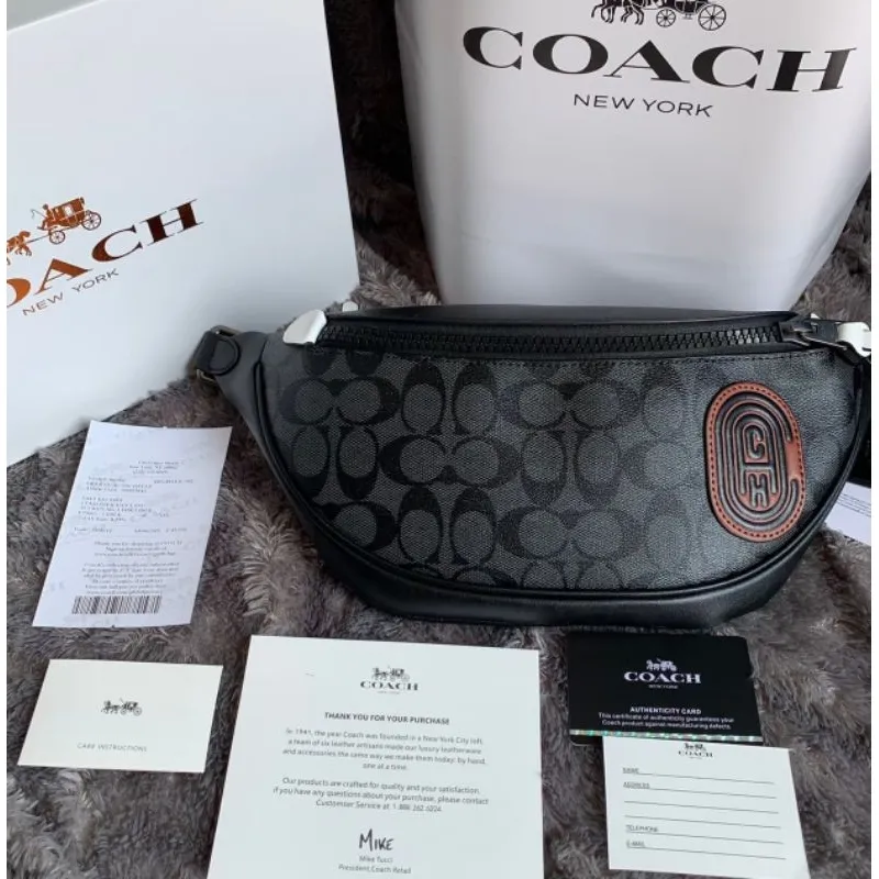 BISA COD Waistbag Signature Black C Logo Belt Bag 100% FULLSET