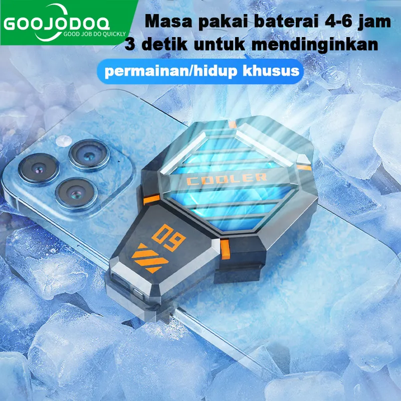 Goojodoq Wireless Cooling Pad hp Gamepad Gaming Tripledi Mobile Radiator Cooler Pendingin Handphone Fan Holder