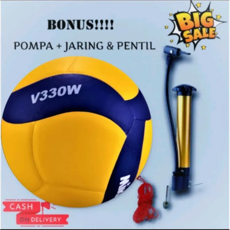 Bola Voli Volly Volley V330W Original import size 5 empuk kuat tahan lama gratis pompa