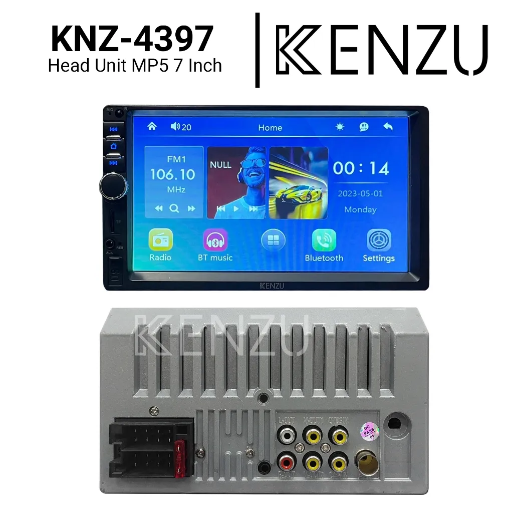 KENZU KNZ-4397 Head Unit MP5 Double DIN 7" | MirrorLink, USB, Bluetooth, Kamera Mundur, FM Radio