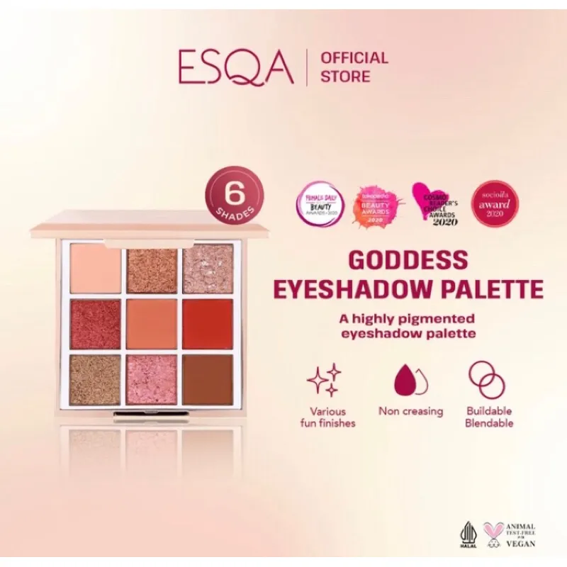 ESQA Goddess Eyeshadow Palette Peach Bronze Steel