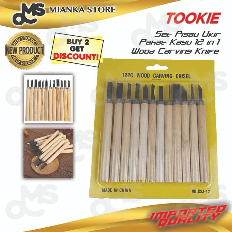 [BEST QUALITY] PISAU UKIR SET 12 IN 1 WOOD CARVING ART KNIFE