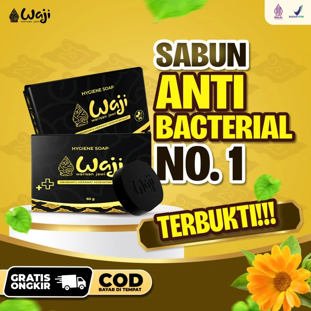 WAJI - Sabun Waji 2 PCS Membantu Mengatasi Masalah Kulit Gatal-Gatal Kurap Eksim Ruam Biduran Gatal Selangkangan Kudis atau Skabies Infeksi Jamur Panu Tanpa Efek Samping