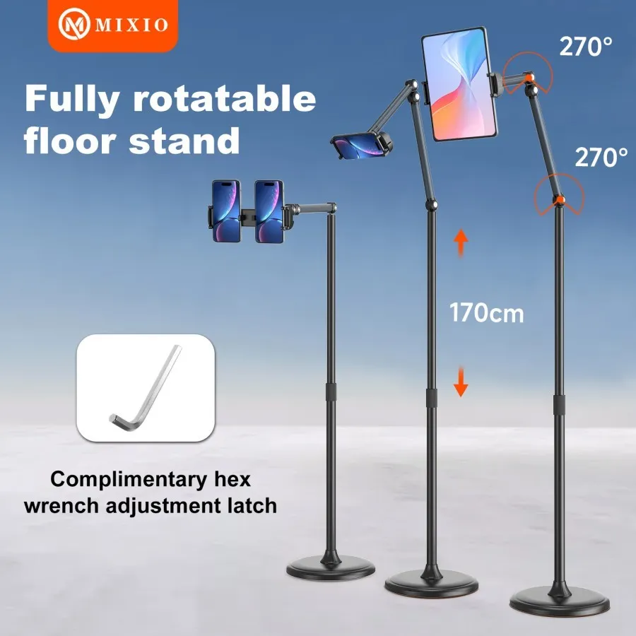 MIXIO - S99 Lazypod Lantai 1.35M Stand Ranjang Phone Holder Hp Tablet