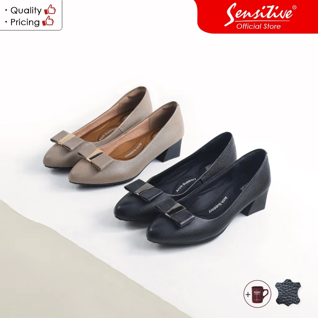 SENSITIVE Sepatu Pantofel Kerja Kulit Wanita SC MONA 4502 Hitam