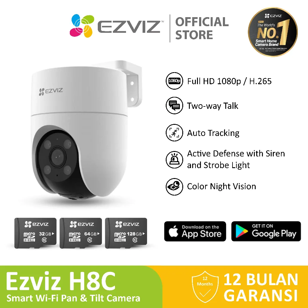 Ezviz H8c 2MP Smart Home IP Camera CCTV Outdoor w/SD Card 64/128/256GB