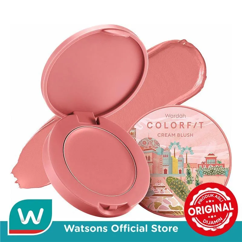 Wardah Colorfit Cream Blush 04 Ethereal Rose 3 gr - Cream Blush - Formula ringan dan teksturnya creamy - Makeup - Blush On - Liquid Blush - Blush On Cream Blush