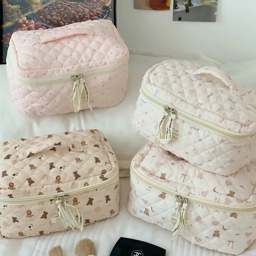 PINKY ROW - Bear Kuma Cute Jumbo Make Up Pouch - Organizer - Pouch - Tas Make Up