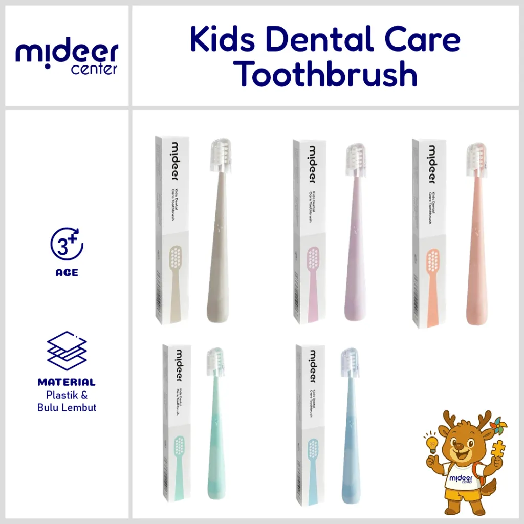 Mideer Sikat Gigi / Gosok Gigi Bayi, Anak, & Balita - Dental Care Tooth Brush Dengan Bulu Halus & Lembut | Peralatan Mandi Anak