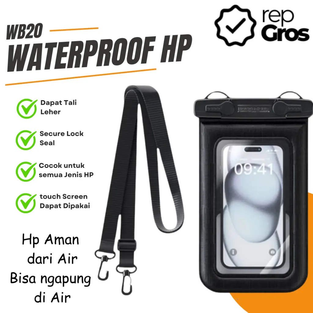 Waterproof phone case bag WB20 kantong pelindung hp anti masuk air casing hp tas tebal