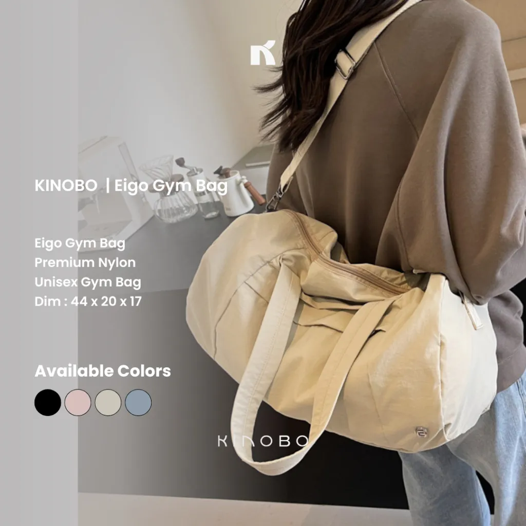 KINOBO | Eigo Travel Gym Bag - Tas Olahraga Gym Duffle Bag Wanita Pria Unisex Premium