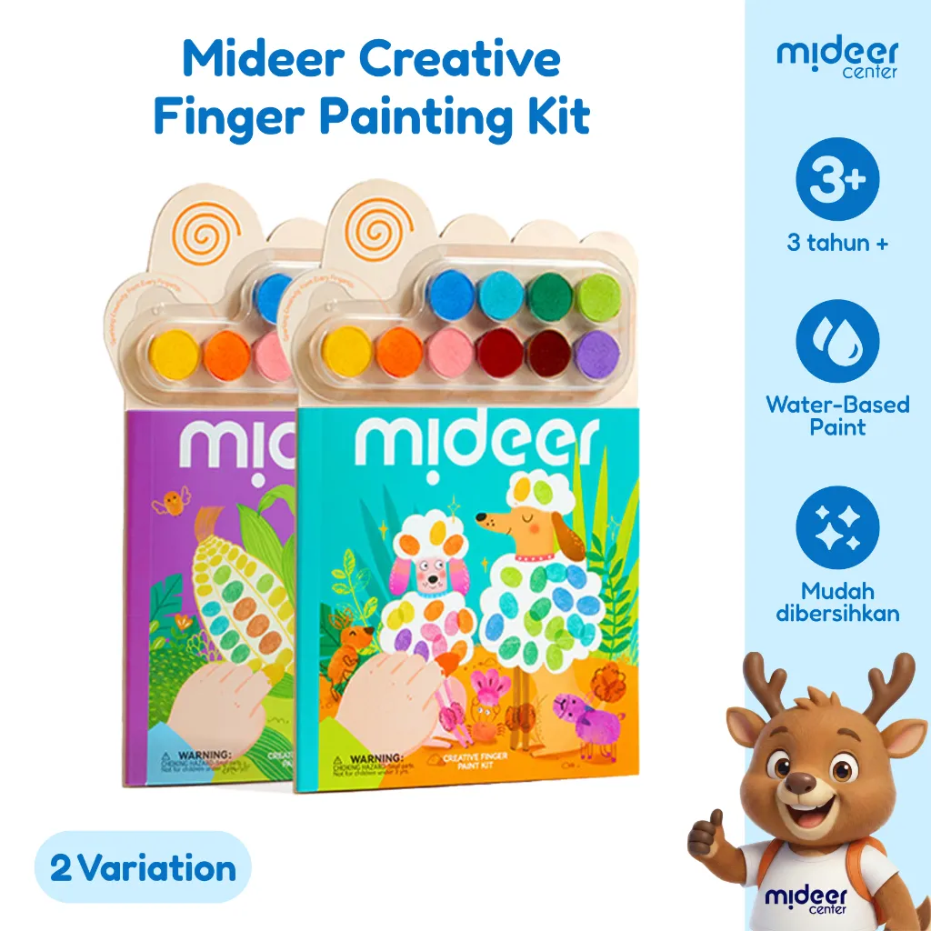 Mideer Creative Finger Paint Kit Painting Kit Book Cat Tangan Mainan Anak Edukasi Kreatifitas Art Craft Anak Perempuan Laki Laki 2 Tahun +