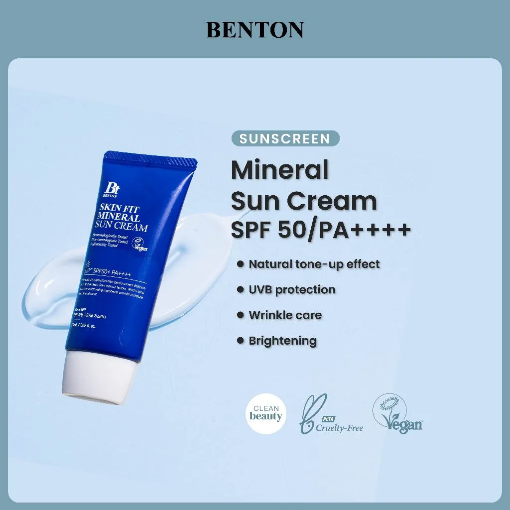 Benton Skin Fit Mineral Sun Cream SPF50+/PA++++ [Physical Sunscreen]
