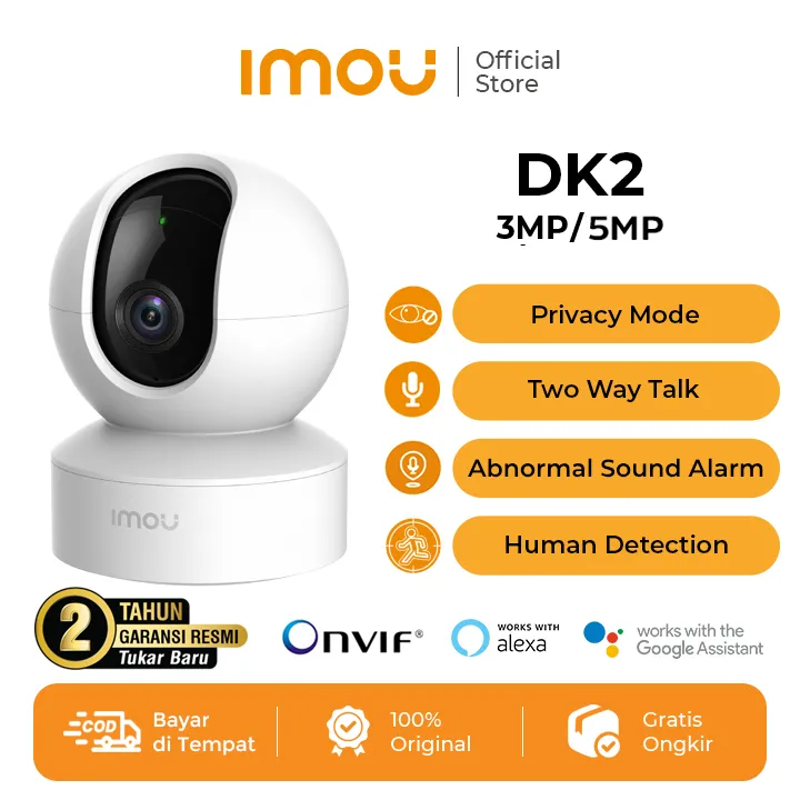 IMOU DK2 3MP / 5MP Kamera Smart CCTV Wi-Fi Indoor Human Detection Auto Tracking Two-Way Talk Baby Monitor Garansi 2 Tahun