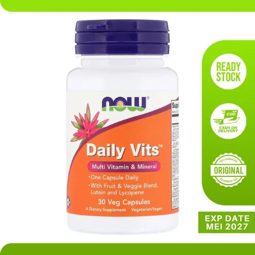 Vitamin Suplemen Daily Vits Now Multi Vitamin dan Mineral 30 Veg Capsules - Multivitamin Energi Imun