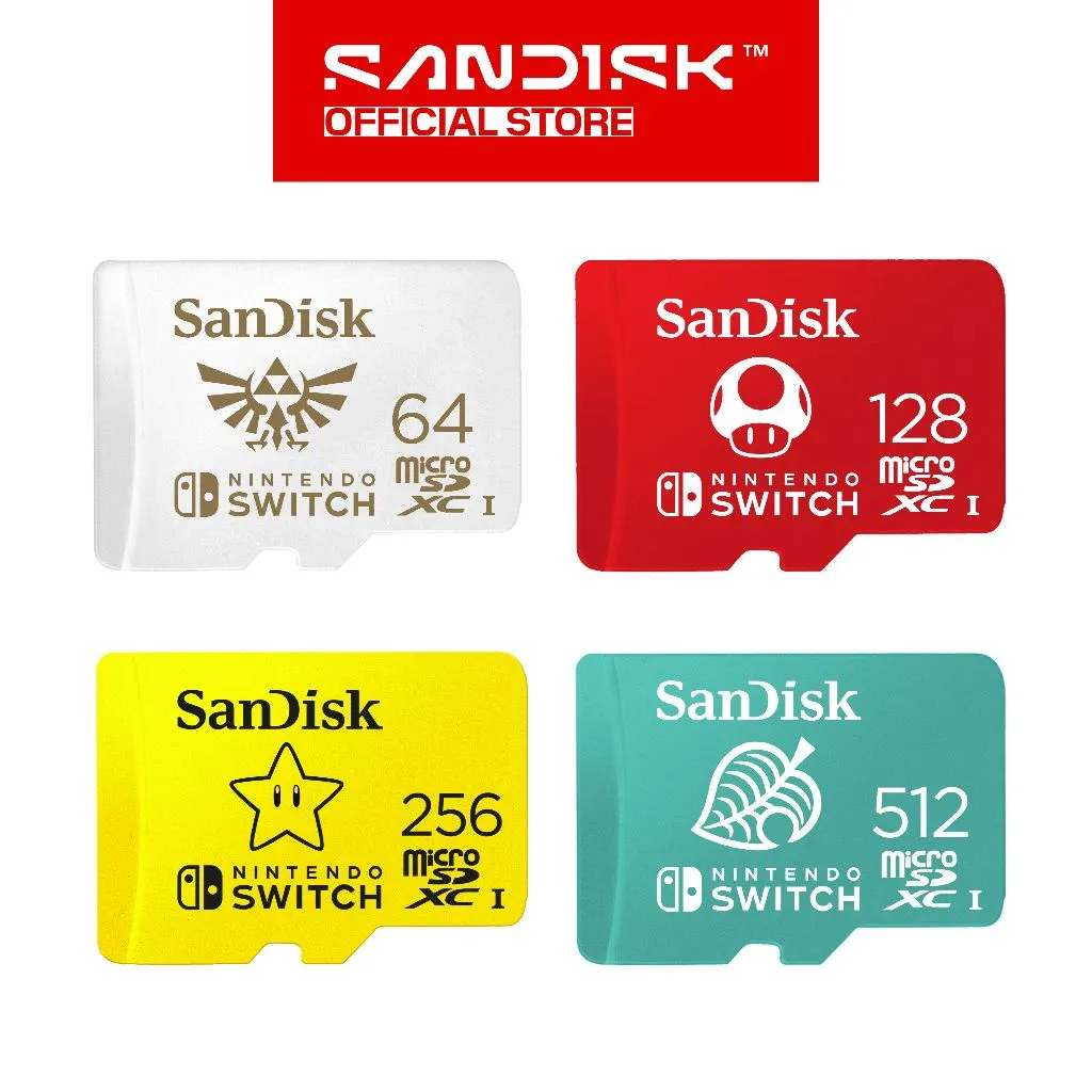 SANDISK microSDXC Card Nintendo Switch Mario Bros 64GB / 128GB / 256GB / 512GB U3 (Up to 100MB/s)