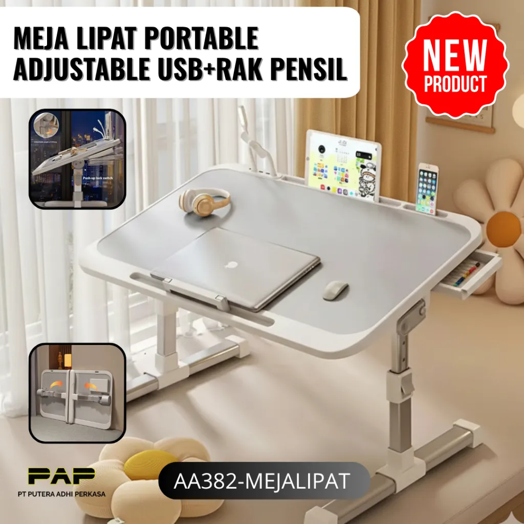 Meja Lipat Serbaguna / Meja Belajar Anak / Meja Laptop Portable Desk AA317
