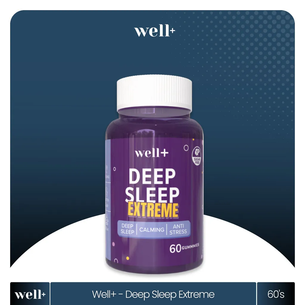 Well+ Deep Sleep Extreme 60 Gummies Anti Stress Tidur Lelap Relaks Natural Ashwagandha Magnesium