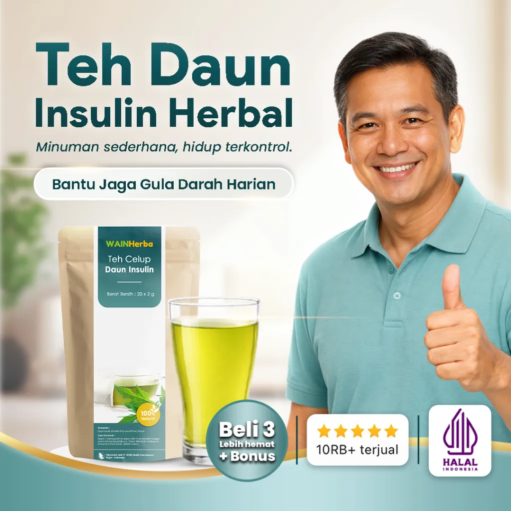 Teh Daun Insulin Herbal Alami | Pendamping Sehat untuk Gula Darah | Konsumsi Rutin Harian