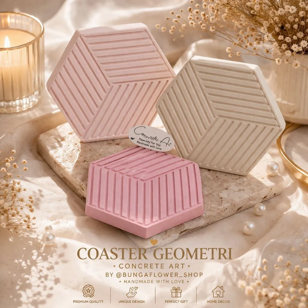 COASTER GEOMETRI AESTHETIC TATAKAN GELAS | TATAKAN AKSESORIS | PROPERTI FOTOGRAFI | DEKORASI RUMAH SOUVENIR GIFT