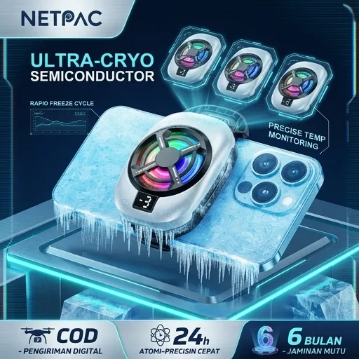 NETPAC Funcooler X56 Fan Cooler Adjust Gear Radiator Pendingin Hp Kipas Cooling Fan Gaming RGB Ori