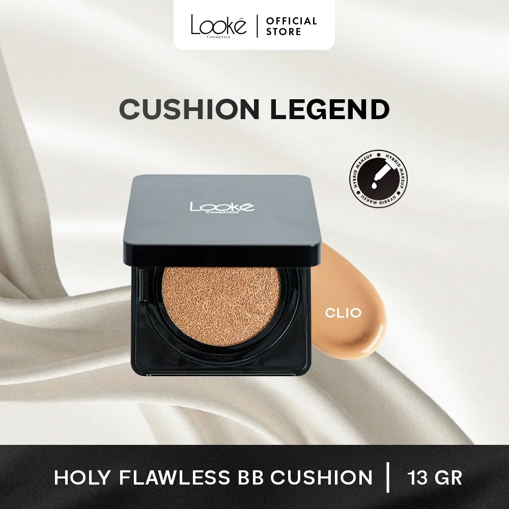 [CLEARANCE SALE] Looke Holy Flawless BB Cushion Clio 13g (ED 10/26) - Cushion Bagus dan Ringan Shade Medium Beige / Menyamarkan Bekas jerawat
