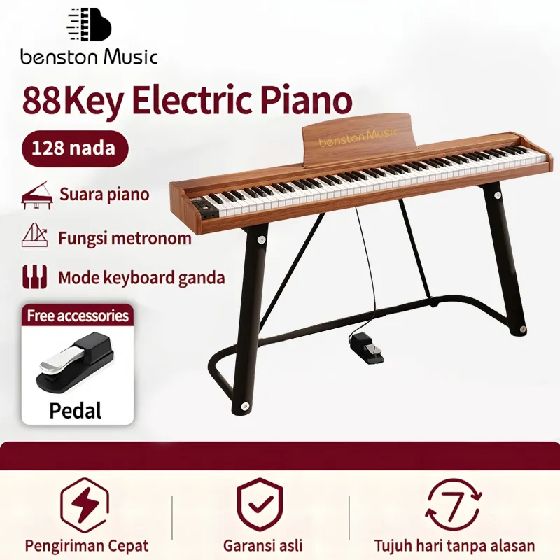 Benston Music-Keyboard elektronik digital, keyboard elektronik 88 tombol, keyboard elektronik khusus pengajaran pemula, keyboard dinamik, koneksi Bluetooth
