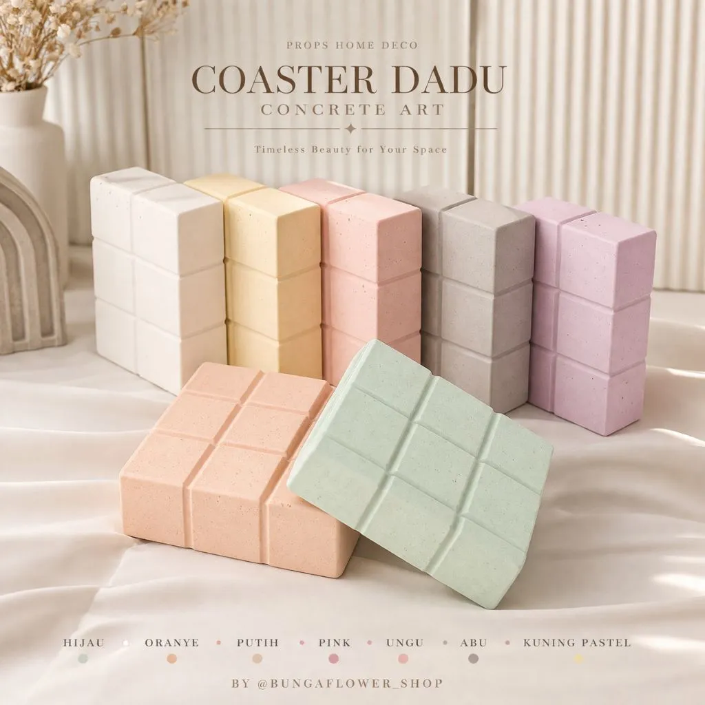 Coaster Tatakan DADU Concrete Props Foto / Properti Fotografi / Dekorasi / Pajangan / Aesthetic Perlengkapan Foto / Souvenir Kado Hadiah Gift Unik Murah