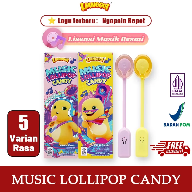 LIANGGUI - Permen Lolipop Musik Nailong Halal Snack Cemilan Lezat Untuk Keluarga, Kantor Dan Santai Sehari-Hari