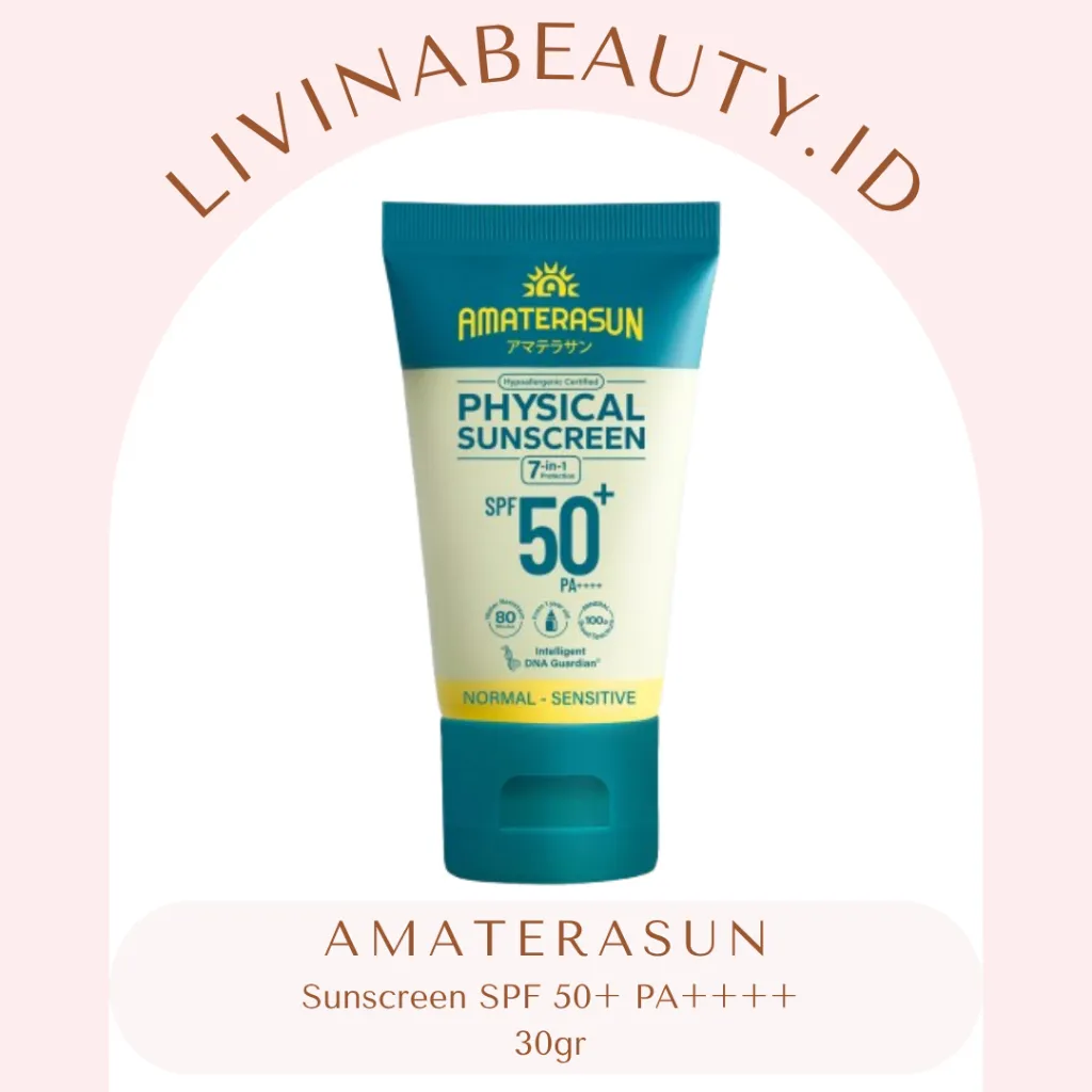 Amaterasun Sunscreen SPF 50+ PA++++ 30gr - Perlindungan 7-in-1, Hypoallergenic, Bebas Alkohol