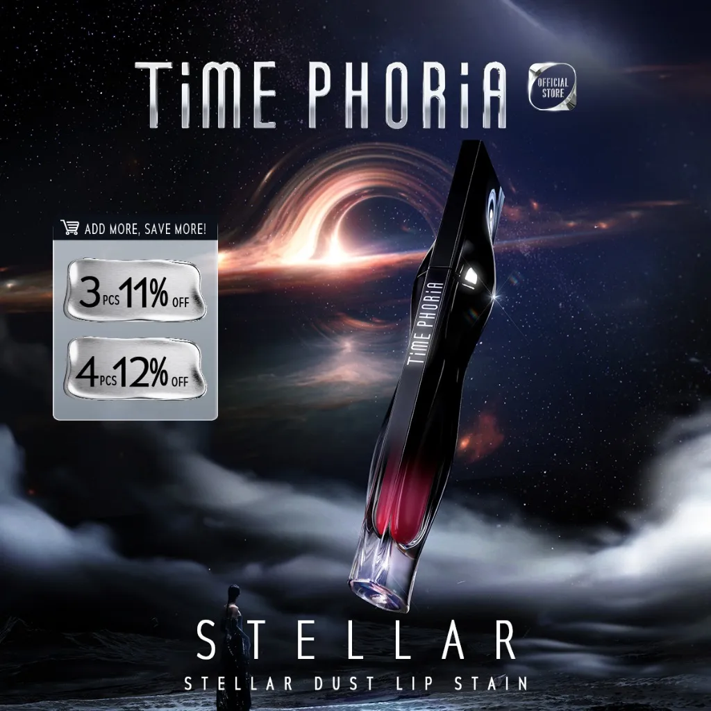 PROMO SPESIAL! TIME PHORIA - STELLAR DUST LIP STAIN 5ML Liptint Waterproof Tahan Lama Lipgloss Lipstick LipTint Lip Cream Longlasting Lightweight Hydrates