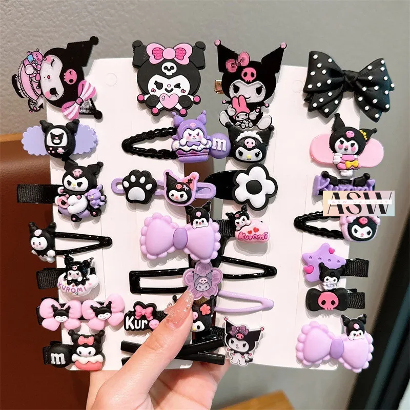 Jepit Rambut Kuromi Set isi 14 Jepitan Aksesoris Fashion Kado Hadiah Anak Hairclip Lucu ASW JPT29
