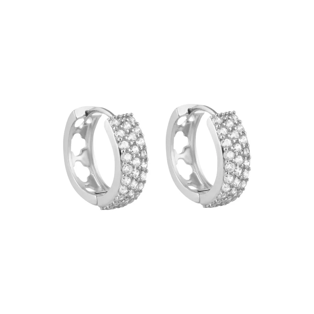 Panlandwoo - Anting Hoop Rhodium Wanita Rosanne