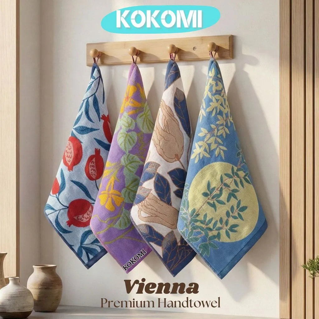 KOKOMI Vienna Premium Handtowel Lap Tangan Jacquard Lap Dapur Menyerap Cepat Kering Motif Aesthetic