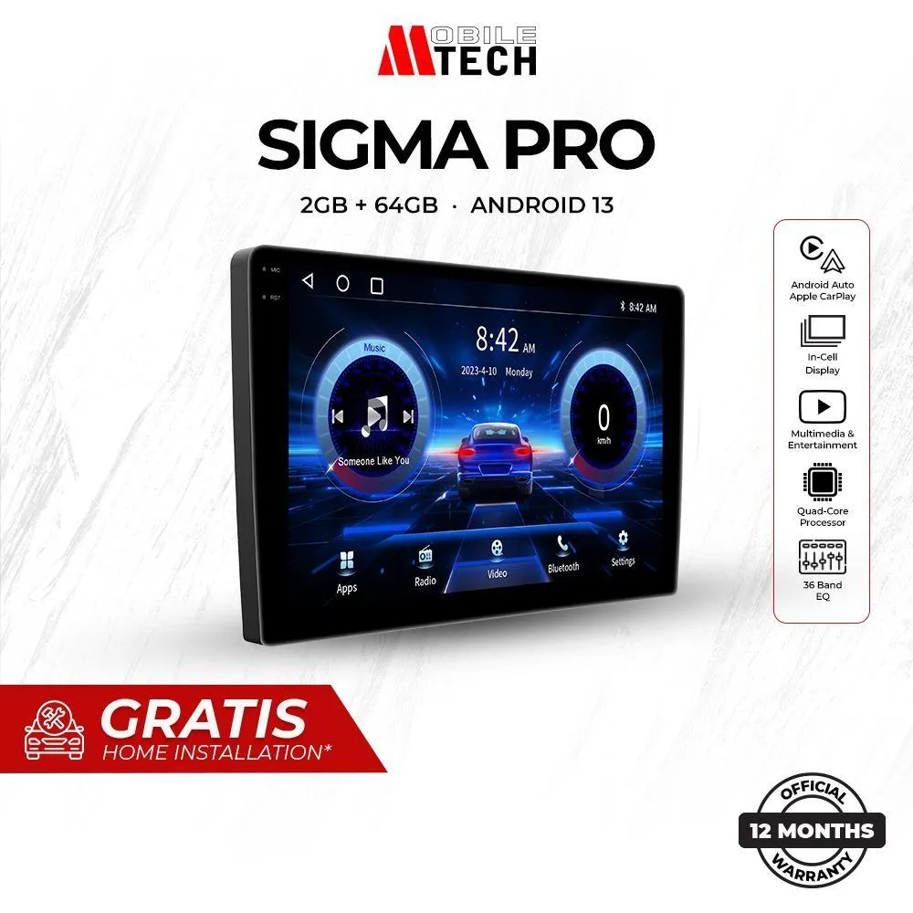 MobileTech Headunit Android Double Din SIGMA PRO 2 GB / 64 GB 9 10 Inch Head Unit Mobil