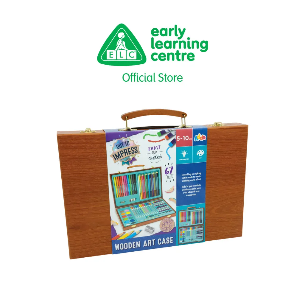 Addo Out to Impress Wooden Art Case 67pcs - Mainan Kreatif Set Alat Lukis Menggambar Mewarnai Anak Balita 5 Tahun