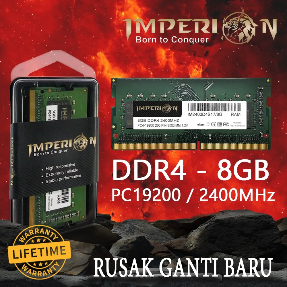RAM LAPTOP IMPERION DDR4 8GB PC 21300 / 2400 MHz ORI RAM SODIMM 1.2v 8GB