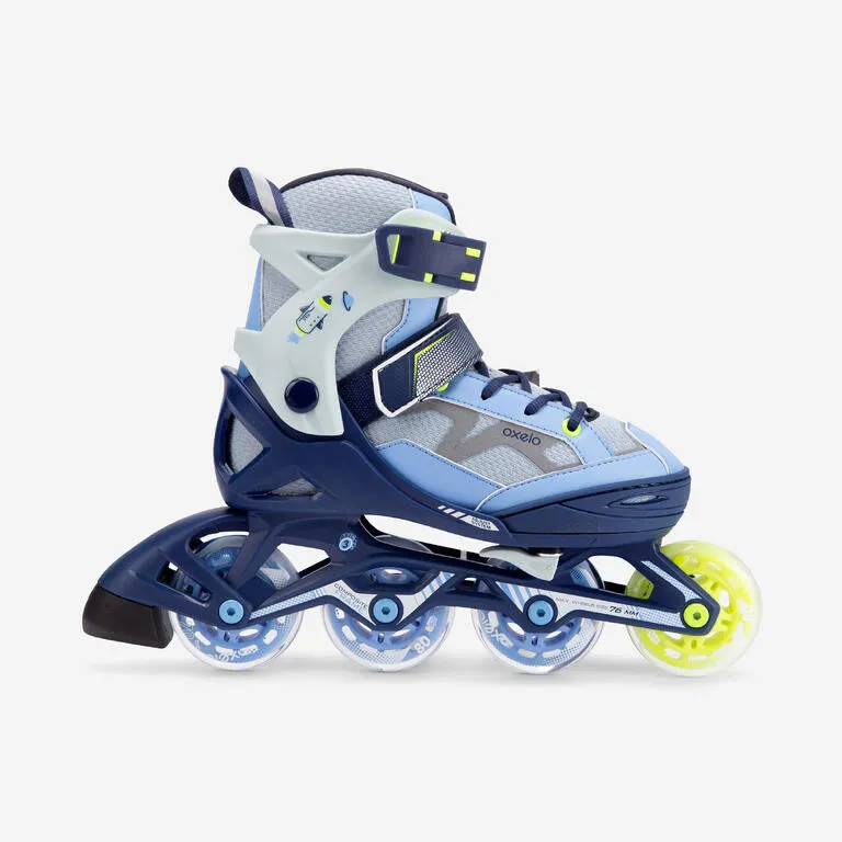 Decathlon OXELO Sepatu Roda Inline Skate Anak Fit3 Abu-abu Space Travel - 8767194
