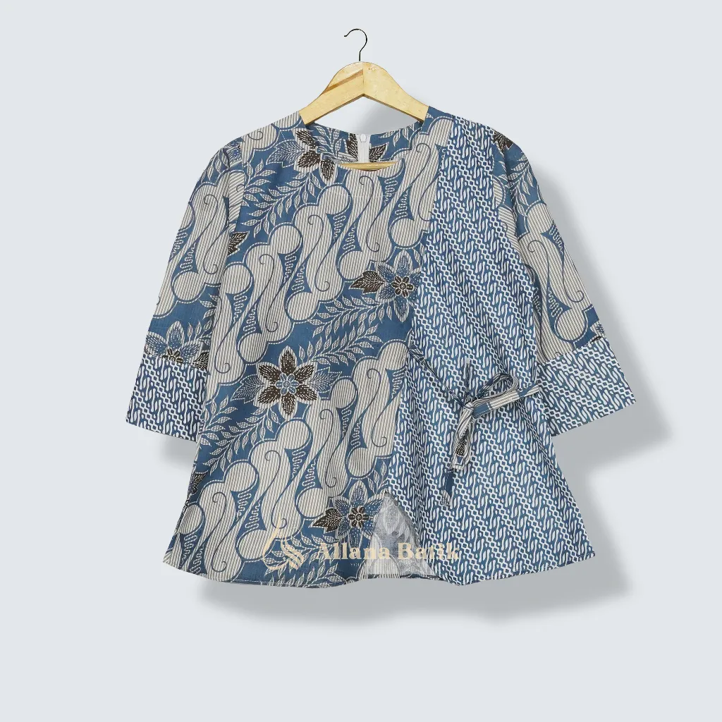 tey-17 Batik wanita ASJ SA HRB026 Kenongo Kemeja Tosca Pendek