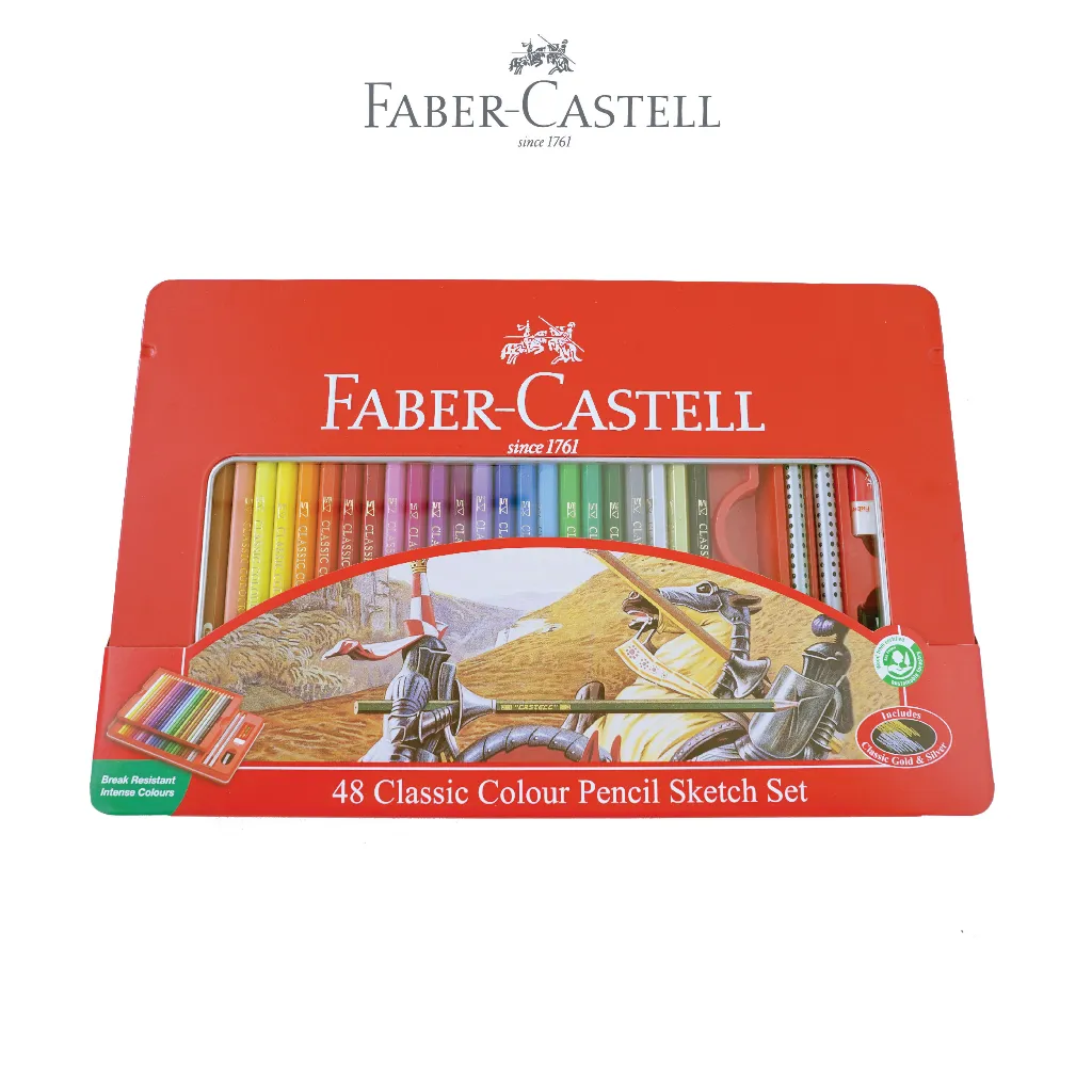 Faber-Castell Pensil Warna Classic Colour Pencils set 48 Tin