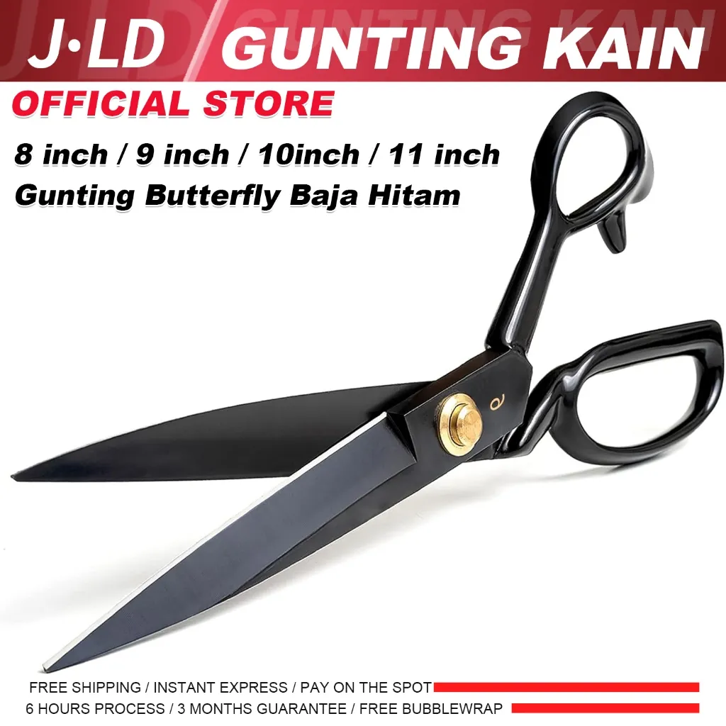 JLD Gunting Bahan Kain Butterfly Baja Hitam 8-11'' Gunting Potong Bahan Kain super tajam