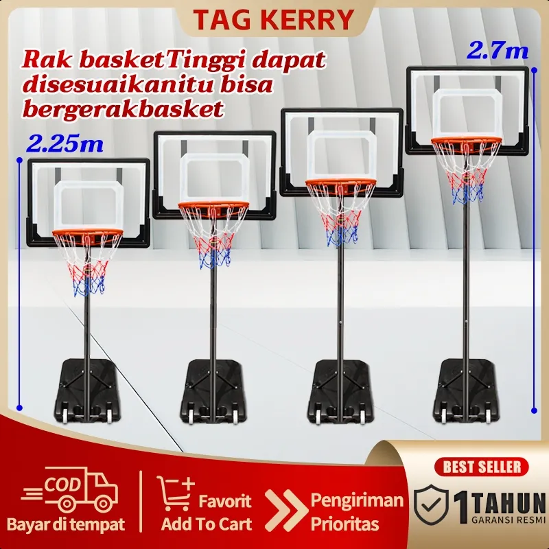[READY STOCK]  ainan Ring Basket Anak Adjustable1.6m-2.1m/ring basket anak/stand basket anak-anak/bola basket/Anak birthday gift/
