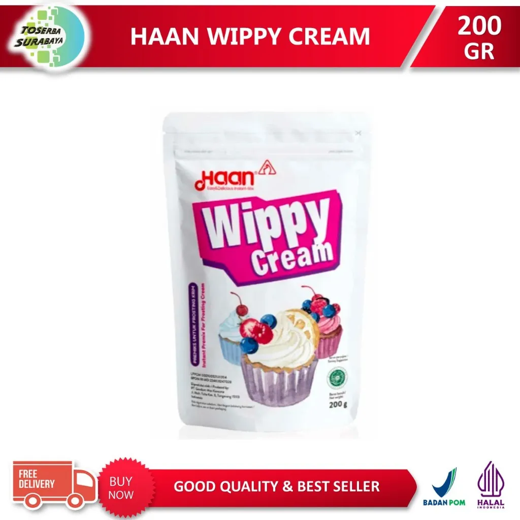 HAAN Wippy Cream 200gr Pouch - Whipping Cream Topping Bubuk Instant